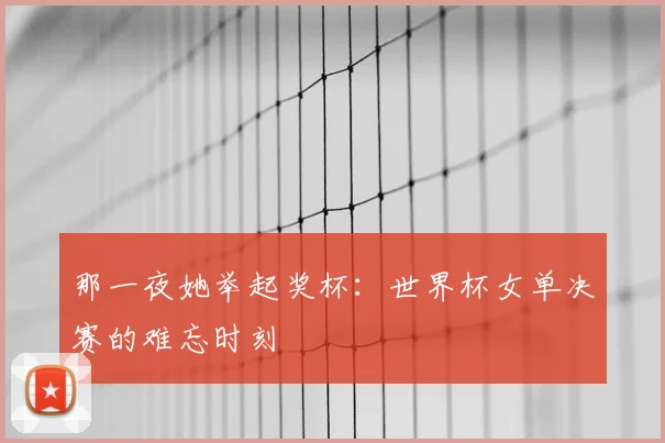那一夜她举起奖杯:世界杯女单决赛的难忘时刻